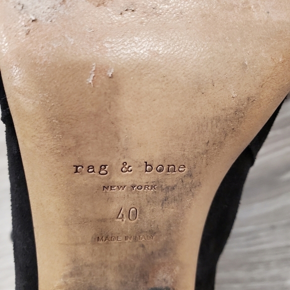 Rag & Bone Dalia II Black Suede Boots Stud Tipped Straps - Picture 7 of 7